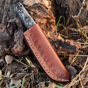 Couteau Tanto en Acier 1095 Nordic Forge avec Étui, Manche en Bois Pakka, Couteau de Camping à Lame Pleine, Qualité Industrielle, Personnalisable OEM - Product Image 4