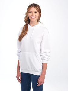 Sudadera con Capucha Unisex Blanca de Felpa, Corte Regular, Color Sólido, Diseño Casual con Bolsillos, Tejido de Algodón, Ropa de Otoño - Product Image 3