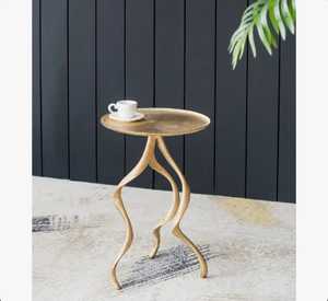 Style Rattan Modern Side <b>Table</b> With <b>Round</b> Top And Decorative Base For Living Room Furniture - Product Image 5