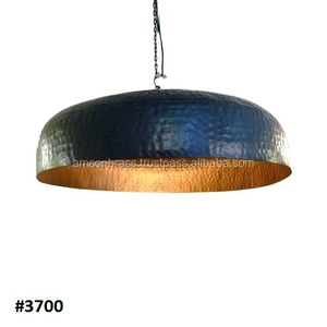 Golden Finishes Hammered Hanging Pendant <b>Light</b> Lamp for Decor Vintage Pendant Lamp Outside Silver & Inside - Product Image 1
