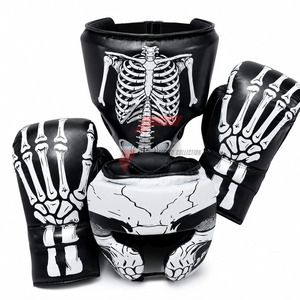 RTS Wholesale Price Custom Made Direct Factory Supply Original Original Cow Hide Adult Unique <b>Skeleton</b> <b>Full</b> Printed Boxing Set. - Product Image 6