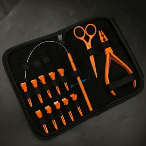 Kit d'outils pour extensions de cheveux en acier inoxydable couleur orange avec logo personnalisé, best-seller, comprend des pinces pour extensions de cheveux humains - Product Image 2