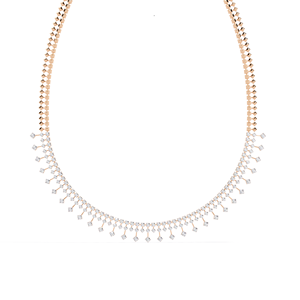 Designer 14K Yellow Gold Drop <b>Necklace</b> 4.51ct Lab Grown Diamond Luxury Bridal Jewelry Cascade <b>Statement</b> Neckpiece Women - Product Image 2