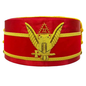 Premium Quality Royal Arch Masonic Triple Tau Cap New Ceremonial Crown Embroidered 100% Cotton Breathable Adjustable <b>Hat</b> - Product Image 2