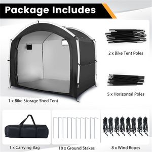 Tenda Impermeabile per Deposito Biciclette da Esterno 7.2x5.1x6ft per 5 Biciclette - Product Image 4