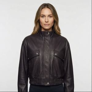 Tendance personnalisé femmes dernière conception chaud veste en cuir véritable à manches longues femmes veste en cuir 2025 personnalisé cuir dames - Product Image 1