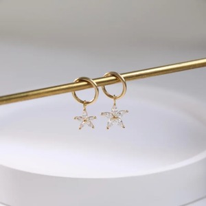 Flower Diamond <b>Hoop</b> Charm Marquise Shape <b>Earring</b> 925 Sterling <b>Silver</b> Customized Diamond <b>Earring</b> & Other Diamond Jewellery - Product Image 2