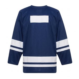 custom navy blue Ice Hockey Jersey Breathable professional team apparel durable Mesh Fabric Sports with custom <b>name</b> and logo - Product Image 2