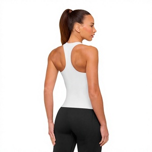 Women's <b>White</b> Halter Neck <b>Tank</b> <b>Top</b> Solid Color Breathable Knitted Sleeveless Minimalist Style - Product Image 6