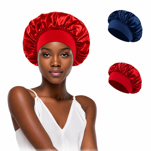 Casquette longue en soie satinée pour femme avec fermeture à pression, design élégant et bande élastique personnalisée - Product Image 6