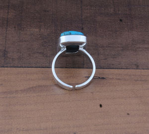 Anillo de Plata de Ley con Turquesa Azul Natural en Forma de Cojín, Joyería de Moda Boho Hecha a Mano, Precio de Fábrica, Regalo para - Product Image 6