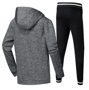 Men's Hooded Tracksuit Full <b>Zip</b> Sweatshirt With Side <b>Pockets</b> Breathable Casual Wear Autumn Style Solid Color Polyester Material - Product Image 3