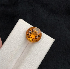 Piedra preciosa de citrino natural, corte redondo, color naranja, piedra suelta para anillos, fabricación de joyas, suministro para bricolaje - Product Image 2