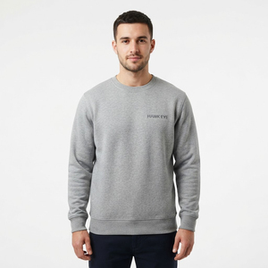 Sweat-shirt gris tendance pour homme, col rond, en coton épais, vierge, avec logo personnalisé, fabricant de sweats à capuche - Product Image 5