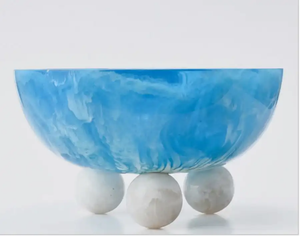 Bol en résine de couleur blush doux |   Plat de rangement décoratif artisanal rose pastel pour la décoration du salon - Product Image 2