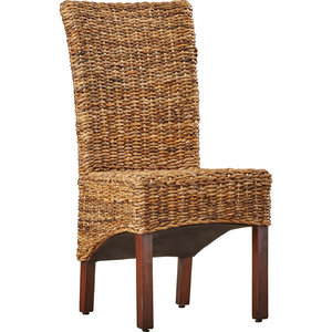 Juego de 2 sillas de comedor laterales de 18 "H con asiento de ratán tejido a mano - Product Image 4