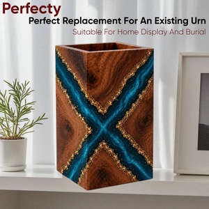 Handmade Resin Wood X Shape Eco-Friendly Durable Cremation Urn with American Style - Product Image 6