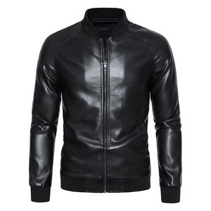 Chaqueta de Cuero Genuino para Motociclistas, Juvenil, Otoño, Nueva, Estilo Europeo Americano, Moderna, Ajustada, Elegante, Versátil, con Solapa, Impermeable - Product Image 1