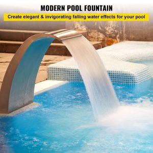 17.7 X 11.8 X 23.6 Inches Stainless Steel <b>Pool</b> Fountain Silver Outdoor <b>Garden</b> <b>Pool</b> Fountains <b>for</b> Ground <b>Pools</b> - Product Image 2