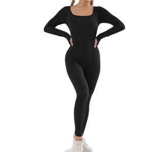 Chándal de mujer, conjunto de Yoga, monos de Yoga, monos de entrenamiento de una pieza, de manga larga peleles, ropa deportiva, conjunto de gimnasio, ropa de entrenamiento para mujer - Product Image 1
