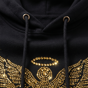 Sudadera con capucha personalizada con pedrería, transferencia termoadhesiva, cristales DMC, para mujer, de felpa francesa, estilo urbano, tallas grandes, venta al por mayor de fábrica - Product Image 5