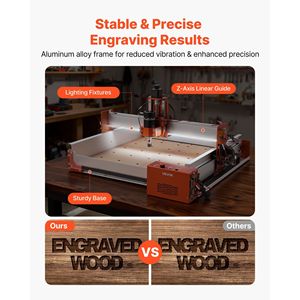 Fresatrice CNC 100W a 3 Assi per Incisione su Legno, Area di Lavoro 15.75 X 15.75 X 3.74, Guida Lineare - Product Image 3