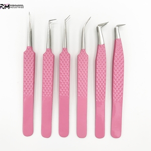 Pinzas para Extensión de Pestañas RMI, Juego de 5 Pinzas de Acero Inoxidable Japonés con Punta Curva y Lisa, Marca OEM, 45 90 - Product Image 1