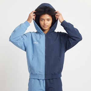 Breathable Women's Oversized Full Zip <b>Hoodie</b> <b>Lightweight</b> Nylon Two Tone Casual Long Sleeve Outerwear - Product Image 3
