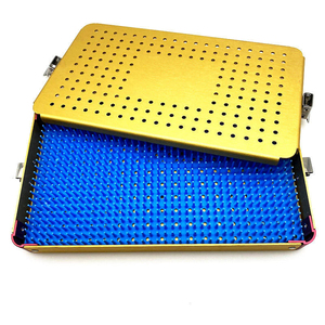 Bandeja de acero inoxidable perforada para instrumentos quirúrgicos con asas laterales 260mm x 160mm, la edición más reciente, caja para instrumentos dentales - Product Image 6