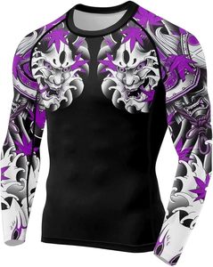 เสื้อรัดกล้ามเนื้อแขนยาวสำหรับผู้ชายแบบสั่งทำพิเศษสำหรับกีฬาบราซิลเลียนยิวยิตสู ผลิตจากโพลีเอสเตอร์ 100% คุณภาพพรีเมียม บริการ OEM พิมพ์ลายด้วยความร้อน - Product Image 4