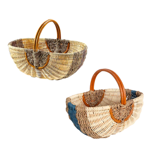 Cesta de Mimbre Natural Personalizable para Picnic, Almacenamiento de Alimentos, Mercado y Decoración del Hogar - Product Image 1