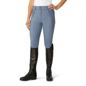 Pantalones de equitación de cintura alta para mujer, de punto, con elastano y nailon, largos, con cierre de botón, color sólido, con franja lateral, elásticos en cuatro direcciones - Product Image 6