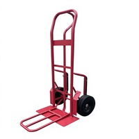 Carretilla Industrial Cerrada Caldwell para Herramientas - Barra de Extensión Reforzada, Subeescaleras, Ruedas de PU Antipinchazos, Modelo OEM HT800, Acabado en Polvo