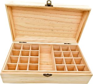 Wooden Jewelry <b>Box</b> with Mirror Drawer <b>Beige</b> Multi Compartment Organizer for Rings Earrings Necklaces Accessories - Product Image 6