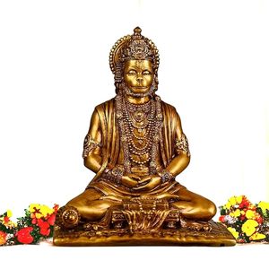 Figura de Resina Hecha a Mano de Hanuman de EOB International, Estatua Tradicional Religiosa para Decoración de Diwali, Escultura de Sobremesa con Acabado Brillante - Product Image 2