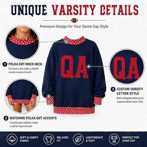 Sudadera Personalizada de Invierno para Mujer, Estilo Universitario Vintage, 100% Algodón, Cuello Alto, con Nombre de Equipo Universitario o Hermandad - Product Image 3