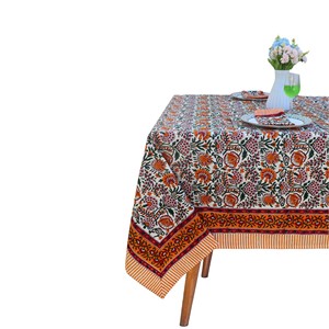 Wholesale Handmade Premium Modern Floral Linen Cotton <b>Tablecloth</b> Home Decor Washable Waterproof Eco-Friendly <b>Rectangle</b> - Product Image 3