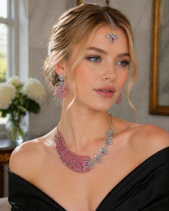 Nouveau Collier Européen Américain à Col Ouvert, Motif Floral, en Cuivre et Zircon, Plaqué Or 18K, pour Robe de Soirée de Luxe - Product Image 3