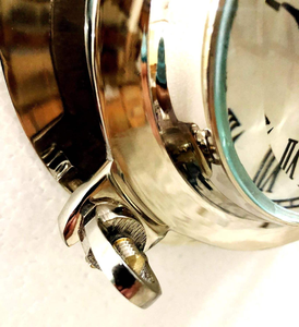 Table <b>Clock</b> Antique Marine <b>Silver</b> Vintage Nautical Maritime Desktop Timepiece Decorative Classic <b>Clock</b> for Home Office Living - Product Image 3