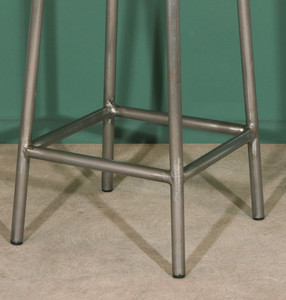Tabouret de bar en cuir à manivelle au design moderne, chaise industrielle réglable avec structure en fer pour bar, salon, cuisine, salle à manger - Product Image 3