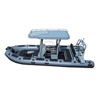 Bateau pneumatique rigide à double coque en aluminium RHIB660 de 22 pieds, certifié CE, en Hypalon PVC Orca, pour usage familial
