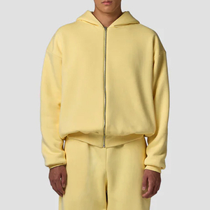 Premium Hooded Printed Lemon Yellow Drawstring Closure Tracksuit Sweatpants <b>Set</b> Soft Fleece Casual Two Piece <b>Matching</b> <b>Jogger</b> - Product Image 4