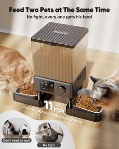 Comedero Automático para 2 Gatos, Dispensador de Comida Automático de 20 Tazas/5L para Mascotas Pequeñas en Interiores, Comedero Temporizado para Comida Seca - Product Image 2