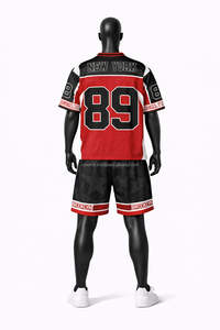 Nueva Camiseta de Fútbol Americano Personalizada de Manga Corta, Colores Personalizados, Malla Degradada, Forma Cuadrada, 100% Poliéster - Product Image 6