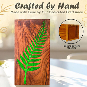 High-End Wooden Cremation Urn for Families Wooden Funeral Urn with Nature Design by AYAANS - Product Image 3