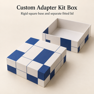 Custom <b>White</b> Logic Square Paper Box for Adapter Kit OEM Logo Packaging - Product Image 1
