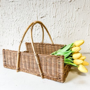 Cesta de regalo versátil para recién nacidos, hecha a mano, de mimbre natural, cestas de flores tejidas. - Product Image 6
