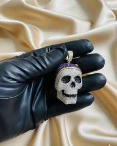 Pendentif Crâne Moissanite Iced Out, Bijou Hip Hop Bling, Pendentif Crâne Rapper pour Hommes, Bijou Gothique, Pendentif Cool Rock Punk - Product Image 4