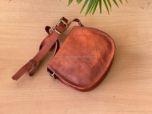 Borse a tracolla realizzate artigianalmente in pelle di capra marrone goffrato cammello e palme di Design piccole borse con cinturino regolabile