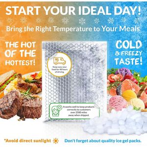 Paquete de 10 protectores térmicos de burbujas autosellantes 12 \ "X 17 \" CON AISLAMIENTO impermeable para envío en frío para cosméticos alimenticios otros artículos - Product Image 3